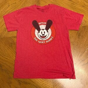Disney Parks Oswald The Lucky Rabbit Red Heather Graphic T-Shirt Mens Small S